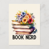 Lustige Buch-Nerd-Wortkunst  Postkarte (Vorderseite)