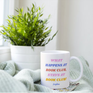Lustige Buchclub-Zitat-Farbige Name Kaffeetasse