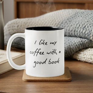 Lustige Bücherliebhaber-Zitat Schwarz und Weiß Zweifarbige Tasse