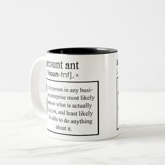 Lustige Buchhalter-Definition - Zweifarbige Tasse (Vorderseite Links)