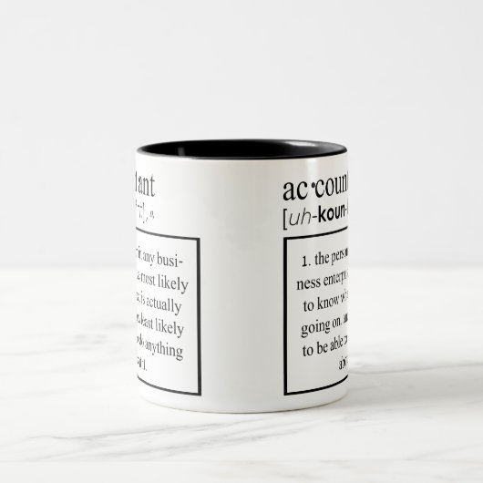Lustige Buchhalter-Definition - Zweifarbige Tasse (Mittel)