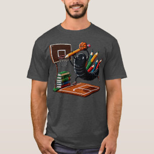 Lustige Buchwurm-Basketball-Grafik für Leser und T-Shirt