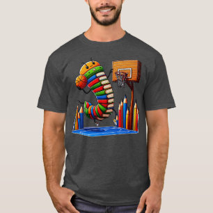 Lustige Buchwurm-Basketball-Grafik für Leser und T-Shirt