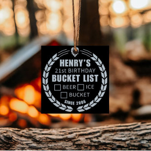 Lustige Bucket-List-Aufkleber, Bier, Geburtstagsfe Runder Aufkleber