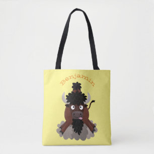 Lustige Büffel-Bison-Cartoon-Illustration Tasche