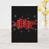 Lustige Büffel-Karo-Familie passende Dachs-Weihnac Karte (Gelbe Blume)