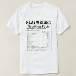 Lustige Bühnenautor Ernährungsfakten Bühnenkünstle T-Shirt