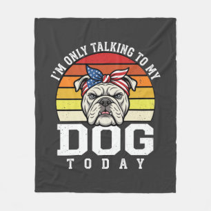 Lustige Bulldogge Hunde Liebhaber Retro Zitat Fleecedecke