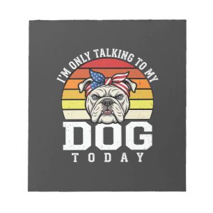 Lustige Bulldogge Hundeliebhaber Retro Zitat Notizblock