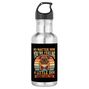 Lustige Bulldogge Liebeszitat Retro Hund Edelstahlflasche