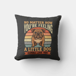 Lustige Bulldogge Liebeszitat Retro Hund Kissen