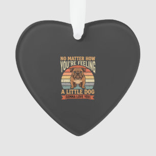 Lustige Bulldogge Liebeszitat Retro Hund Ornament