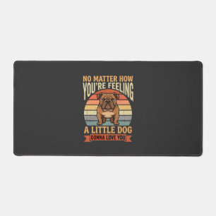 Lustige Bulldogge Liebeszitat Retro Hund Schreibtischunterlage