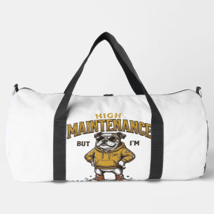 Lustige Bulldogge-Zitat Vintage-Gravur T-Shirt Des Duffle Bag