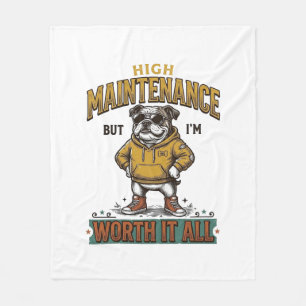 Lustige Bulldogge-Zitat Vintage-Gravur T-Shirt Des Fleecedecke