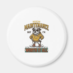 Lustige Bulldogge-Zitat Vintage-Gravur T-Shirt Des Magnet