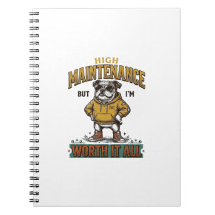 Lustige Bulldogge-Zitat Vintage-Gravur T-Shirt Des Notizblock
