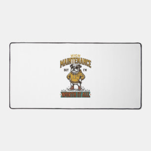 Lustige Bulldogge-Zitat Vintage-Gravur T-Shirt Des Schreibtischunterlage