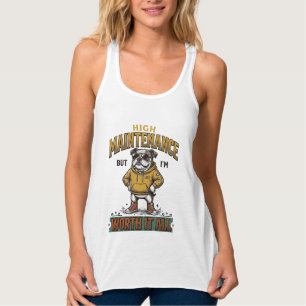 Lustige Bulldogge-Zitat Vintage-Gravur T-Shirt Des Tank Top