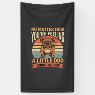Lustige Bulldoggen-Liebeszitat Retro-Hund Banner
