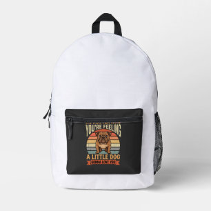 Lustige Bulldoggen-Liebeszitat Retro-Hund Bedruckter Rucksack