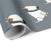 Lustige Bullterrier-Hundekunst Geschenkpapier (Rolleneckpunkt)