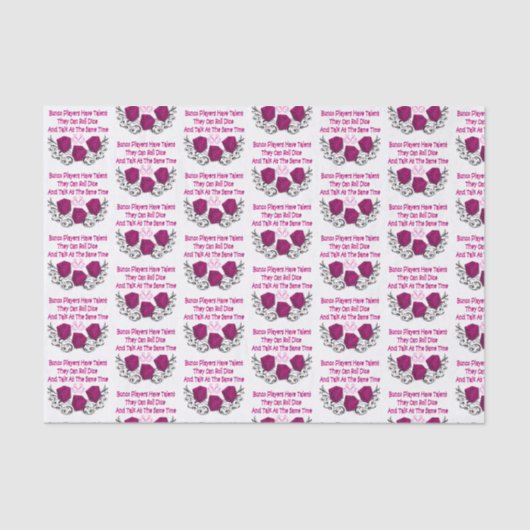 Lustige Bunco Spieler-Rosa-Würfel Seidenpapier (Vorderseite)