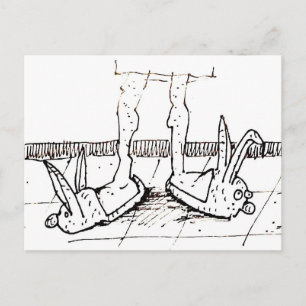 Lustige Bunny-Schlappen Cartoon Postkarte