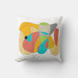 lustige bunt abstrakte Kunst boho orange türkis Kissen