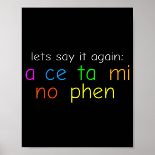 Lustige Bunte Acetaminophen Aussprache Lustig  Poster