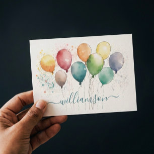 Lustige bunte Ballons mit Nachnamen