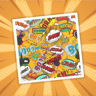 Lustige bunte Comic-Typografie Serviette