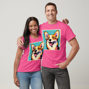 Lustige Bunte Corgi-Pop-Art T-Shirt