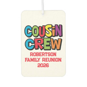 Lustige bunte Cousin-Crew-Familientreffen  Autolufterfrischer