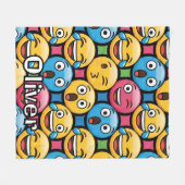 Lustige bunte Emoji-Gesichter Fleecedecke (Vorderseite (Horizontal))