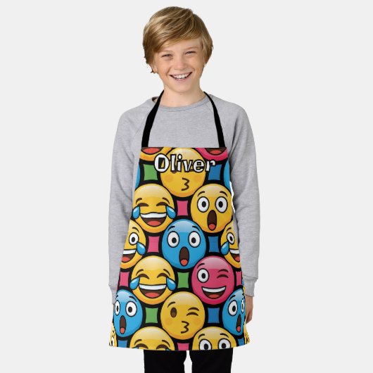 Lustige bunte Emoji-Gesichter Schürze (Getragen)
