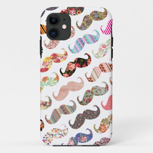 Lustige bunte girly Schnurrbart Case-Mate iPhone Hülle (Rückseite)