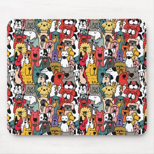 Lustige bunte Hunde Mousepad (Vorne)