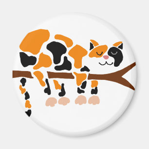 Lustige bunte Kaliko-Katzen-Kunst Magnet