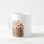 Lustige Bunte Katze Kaffeetasse (Vorderseite Links)