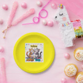 Lustige bunte Katzenparty Pappteller (Party)