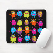 Lustige bunte Monster-Party-Geschöpf-Charaktere Mousepad (Mit Mouse)
