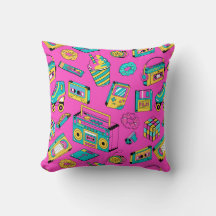 Lustige Bunte Retro 80er 90er Tech Helle Neon Rosa