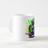 Lustige bunte Schildkröte auf einem Roller Kaffeetasse (Vorderseite Links)