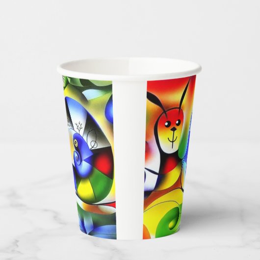 Lustige bunte Schnecke Pappbecher (Links)