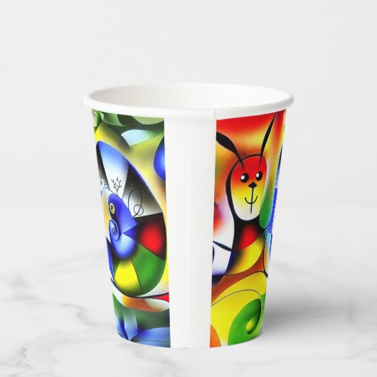 Lustige bunte Schnecke Pappbecher (Rechts)