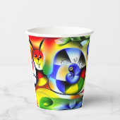 Lustige bunte Schnecke Pappbecher (Vorderseite)