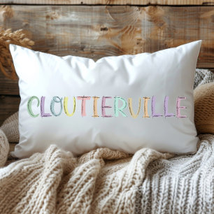 Lustige bunte Skizze Cloutierville Louisiana  Lendenkissen