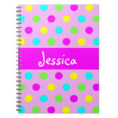 Lustige bunte Tupfen - Girly Namensnotizbuch Notizblock (Vorderseite)