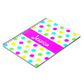 Lustige bunte Tupfen - Girly Namensnotizbuch Notizblock (Linke Seite)